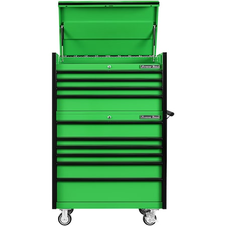 Extreme Tools Chest and Roller Cabinet, 10 Drawer, Green, 41 in W DX4110CRGK